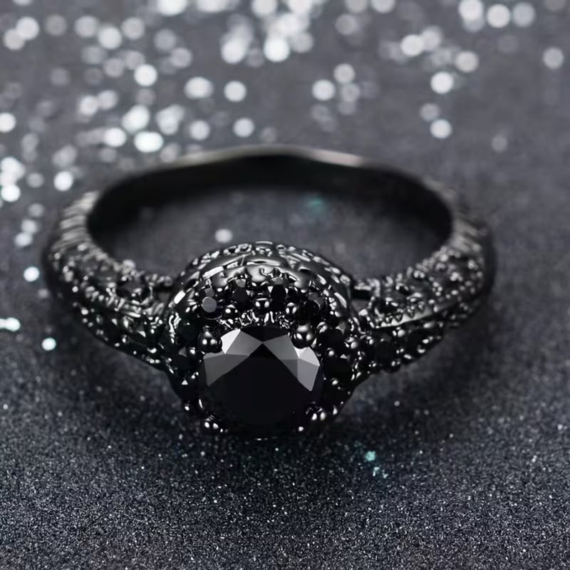 Black Onyx Gothic Ring