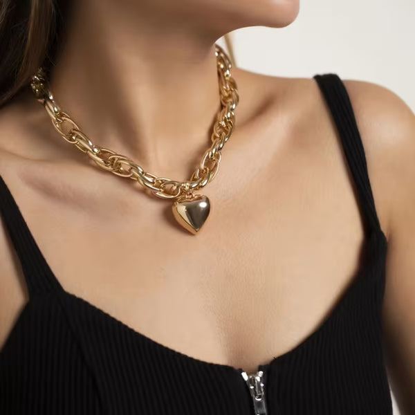 Heart Link Pendant Necklace