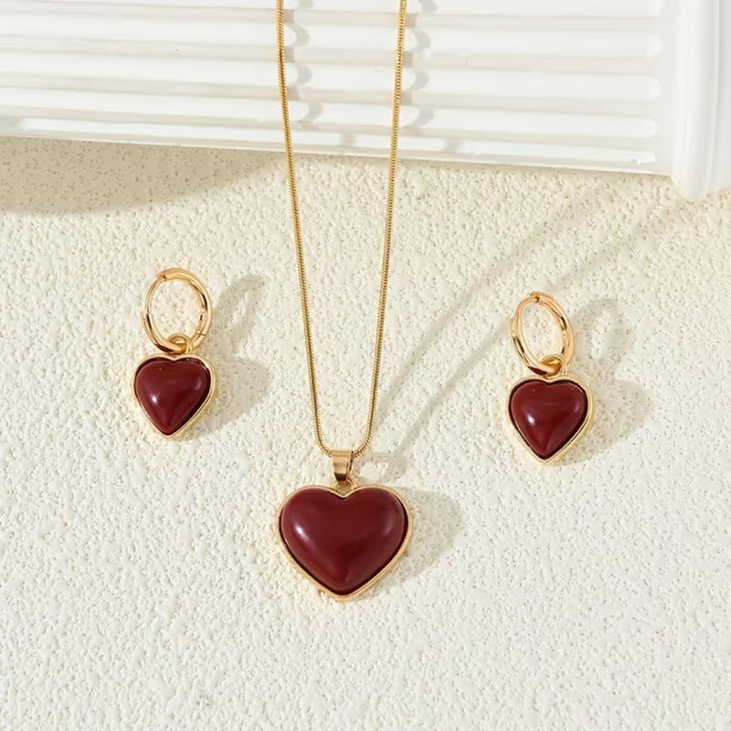 Red Heart Jewelry Set