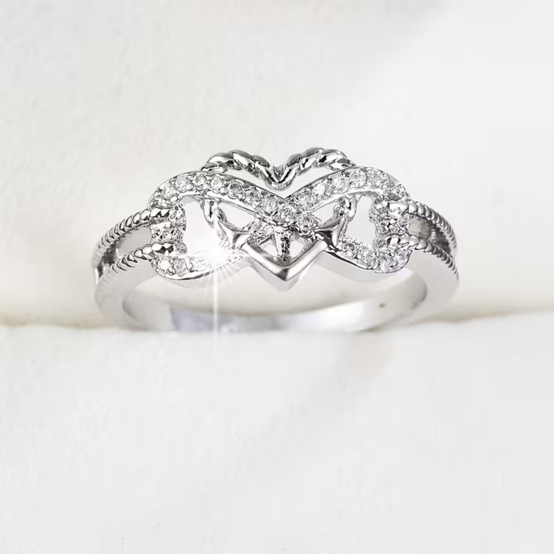 Infinity Heart Pavé Ring
