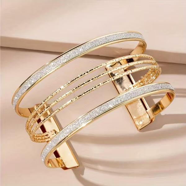 Radiant Curve Crystal Cuff Bracelet