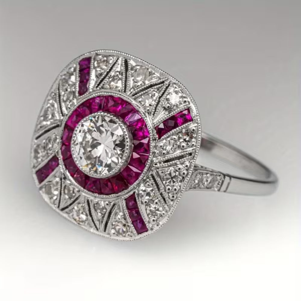 Ruby Halo Ring