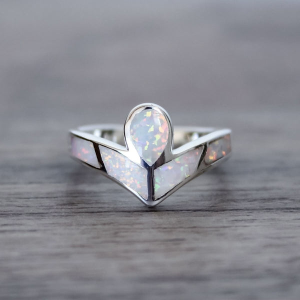 Ethereal Opal Chevron Ring