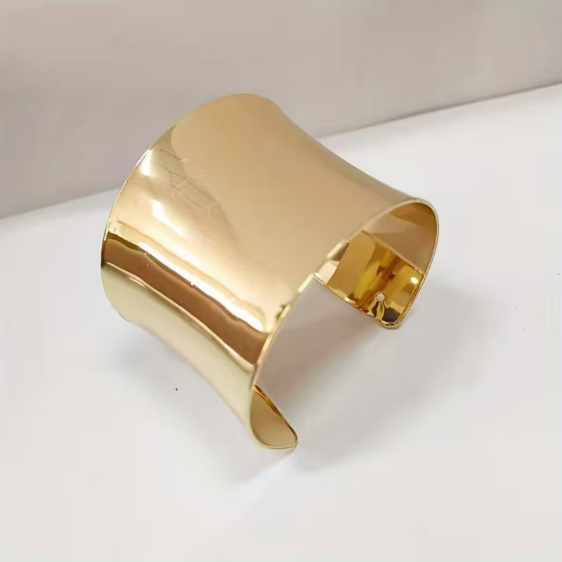 Bold Hammered Gold Cuff Bracelet