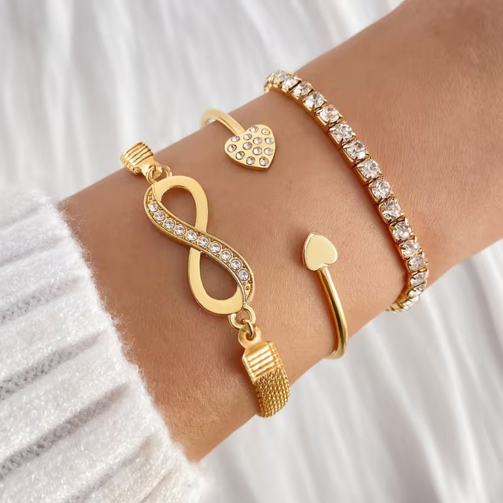 Infinity Sparkle Bracelet Set