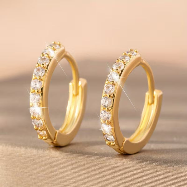 Pavé Huggie Hoop Earrings