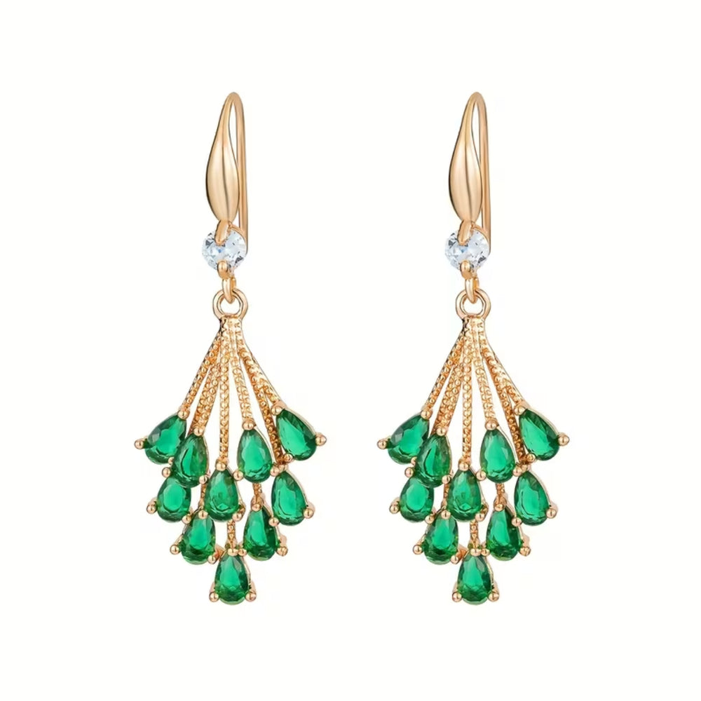 Emerald Cascade Drop Earrings