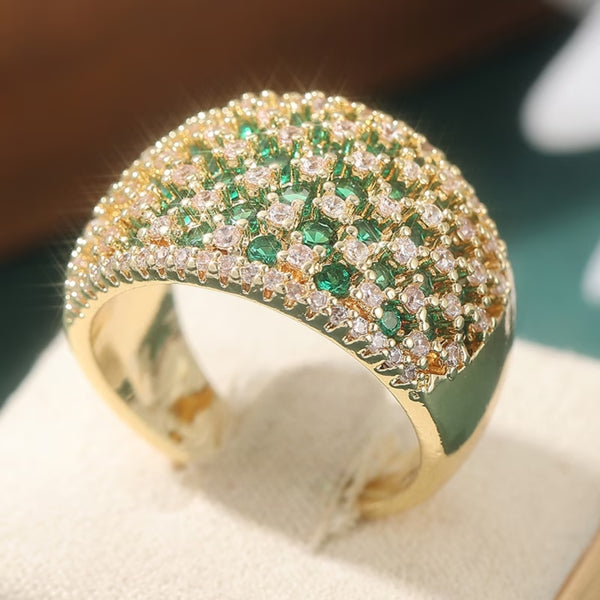 Emerald Dome Pavé Ring