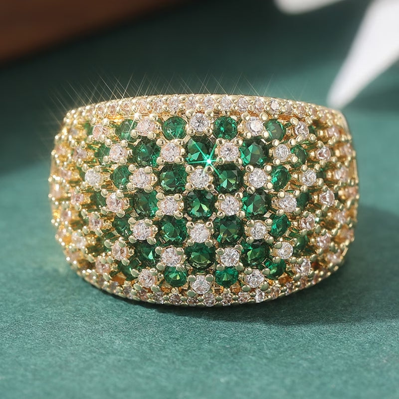 Emerald Dome Pavé Ring