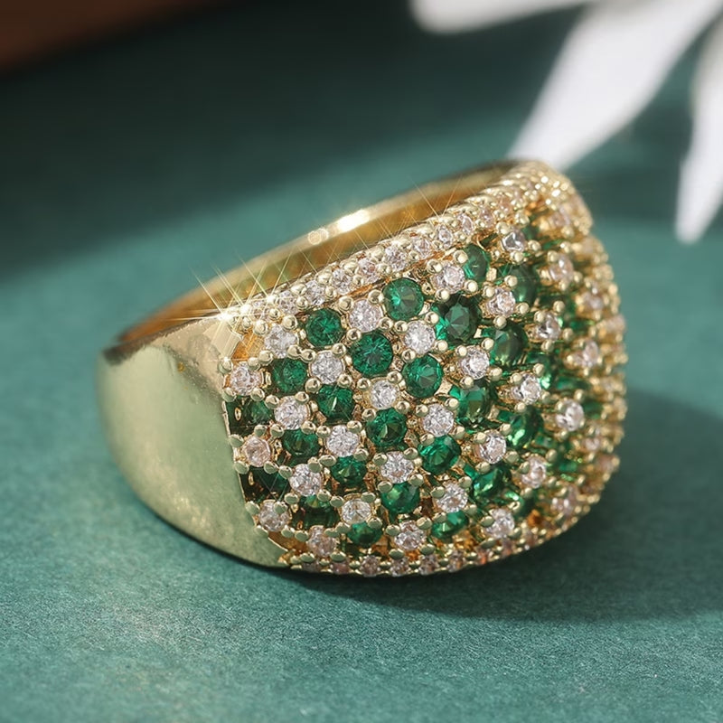 Emerald Dome Pavé Ring