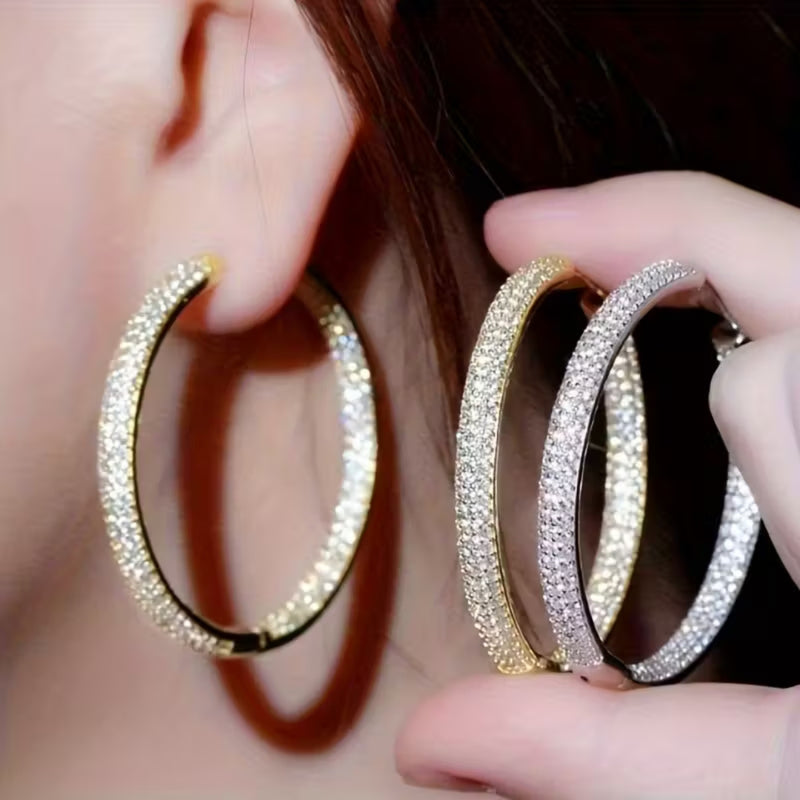 Heart Pavé Hoop Earrings