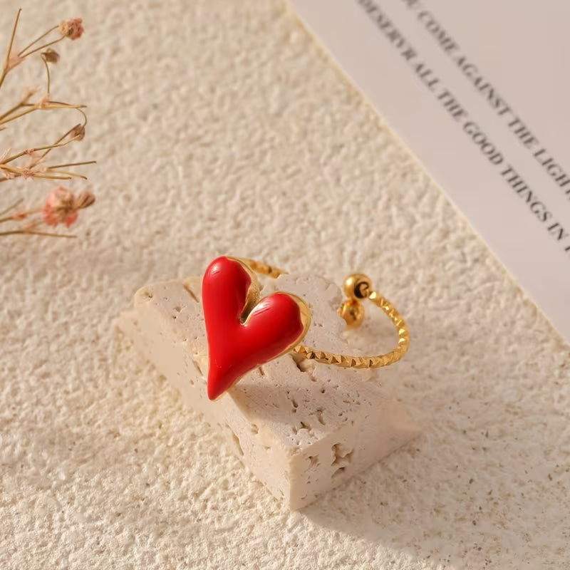 Red Heart Minimal Ring