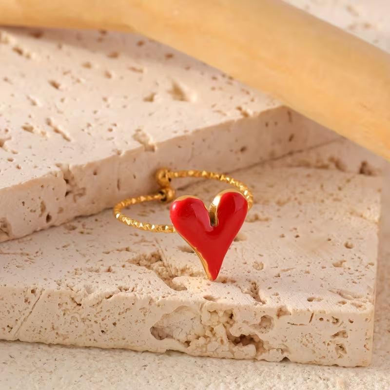 Red Heart Minimal Ring