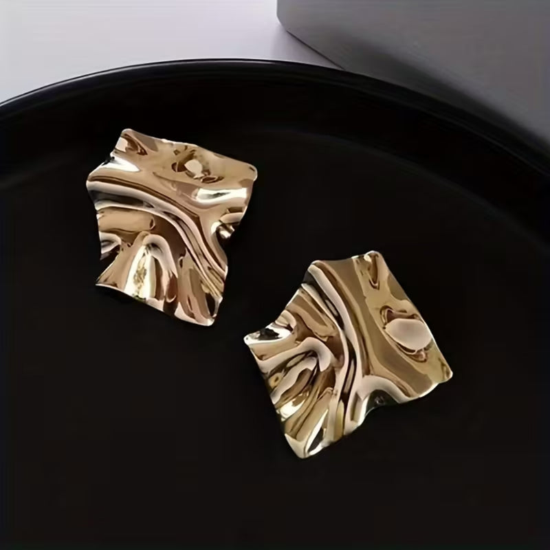 Sculpted Gold Statement Earrings