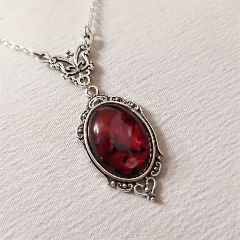 Victorian Garnet Pendant Necklace