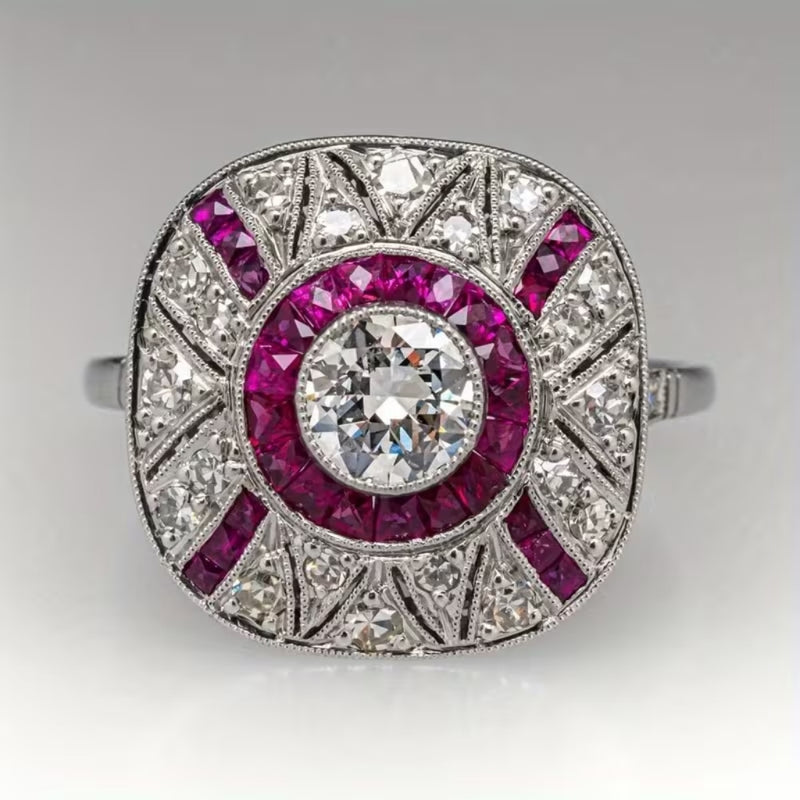 Ruby Halo Ring