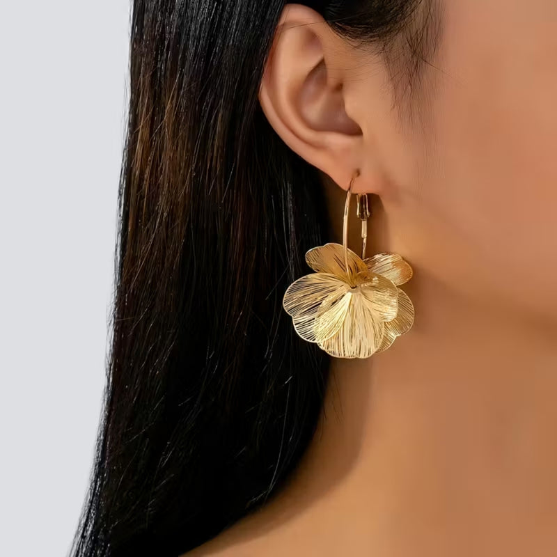 Golden Bloom Drop Earrings