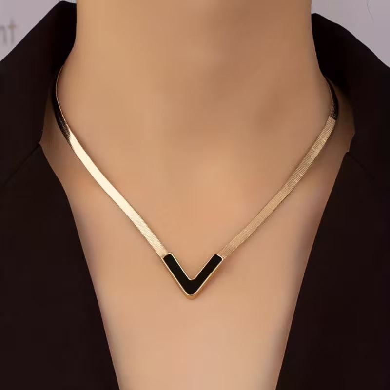 Modern V Gold Necklace