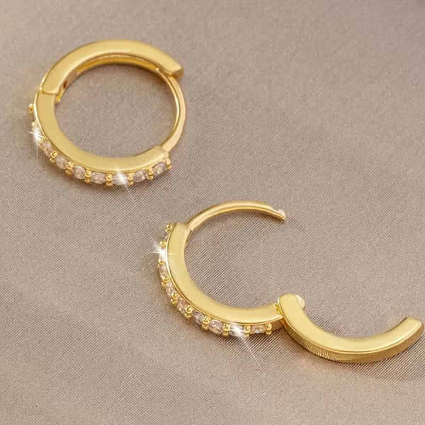 Pavé Huggie Hoop Earrings