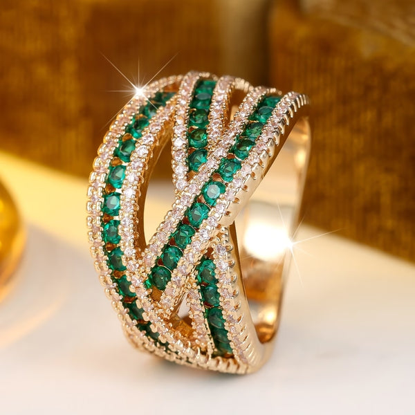 Emerald Infinity Pavé Ring