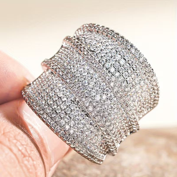 Pavé Diamond Wide Statement Ring