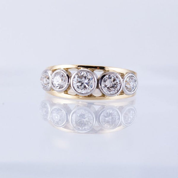 Vintage Diamond Layer Gold Ring