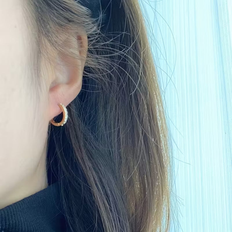 Pavé Huggie Hoop Earrings