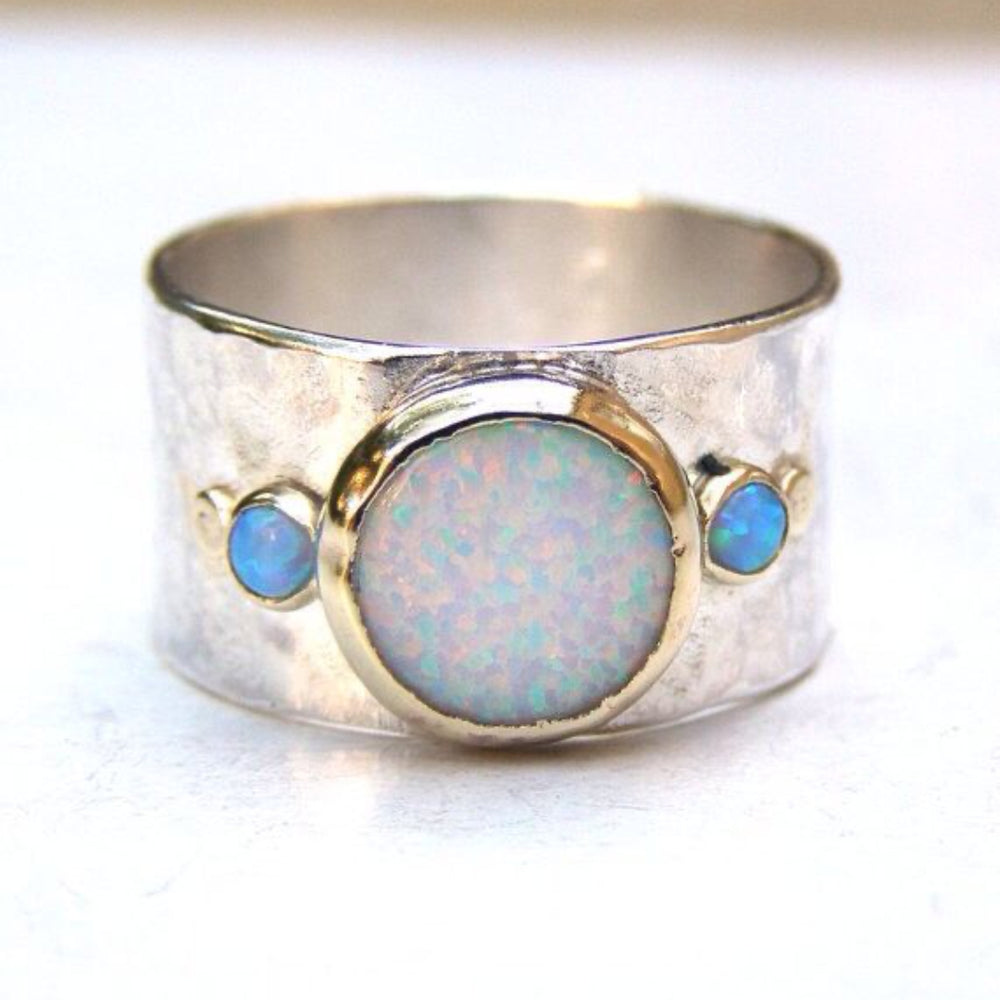 Aurora Opal Wide Band Ring