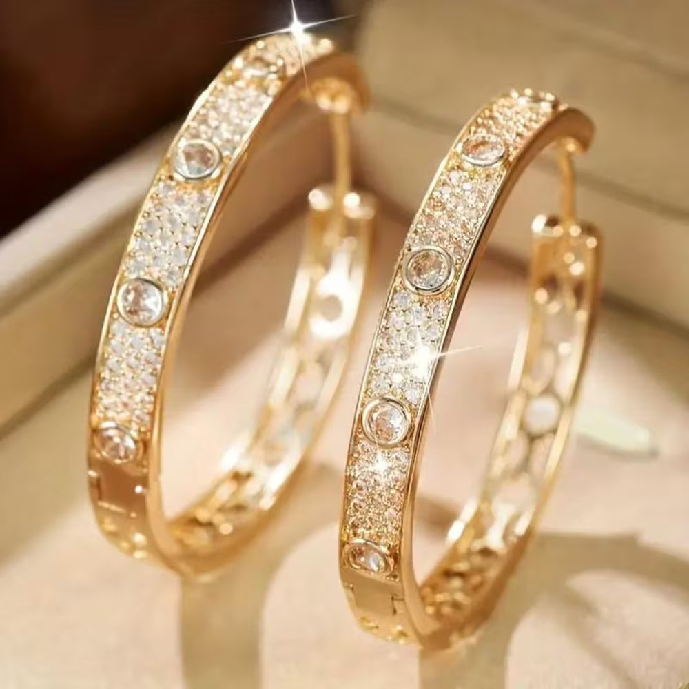 Pavé Huggie Hoop Earrings