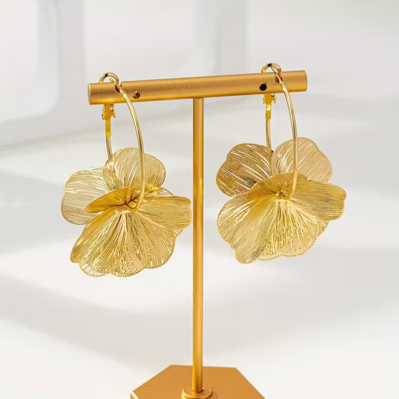 Golden Bloom Drop Earrings