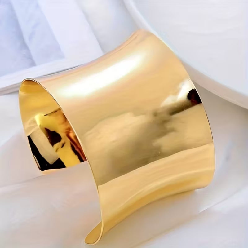 Bold Hammered Gold Cuff Bracelet