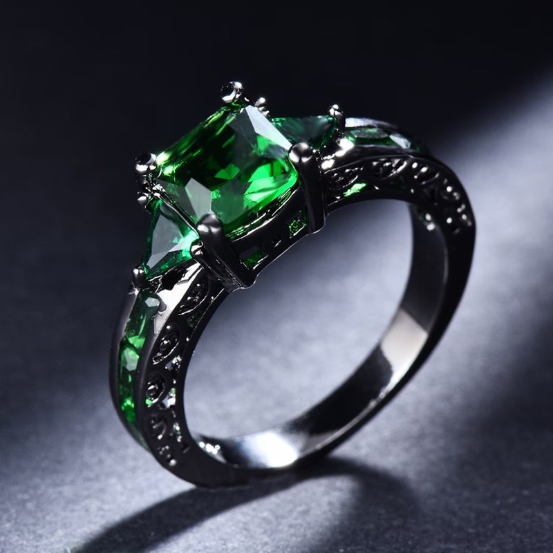 Emerald Three-Stone Vintage Ring