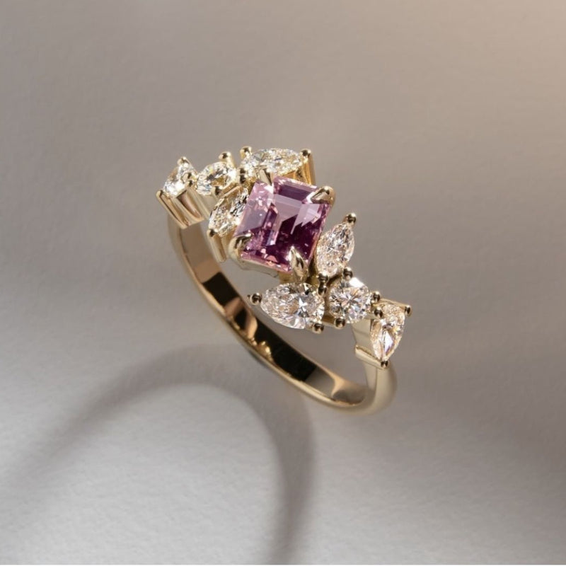 Pink Radiance Crown Ring
