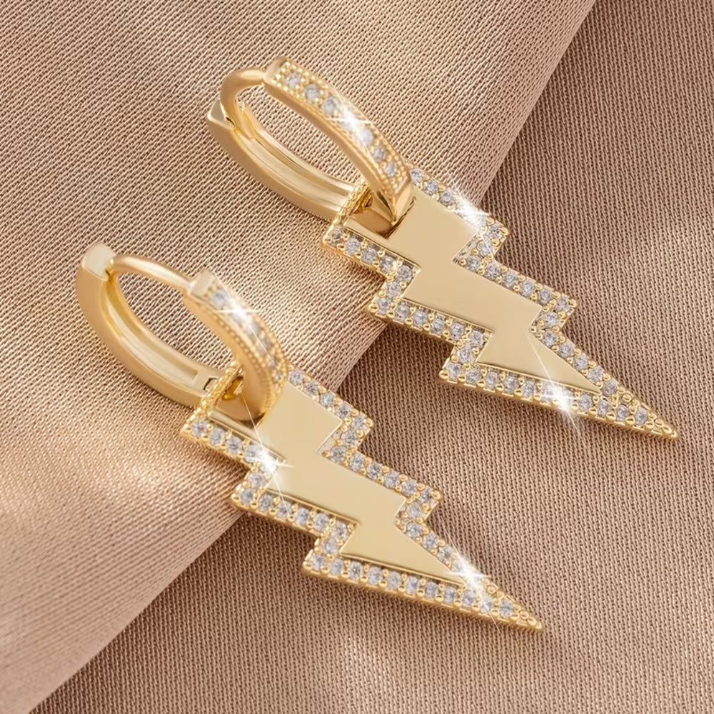 Lightning Bolt Huggie Earrings