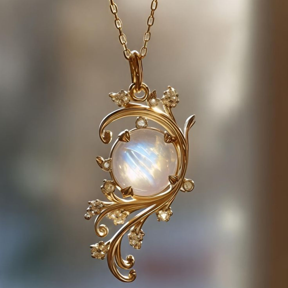 Golden Moon Vine Necklace