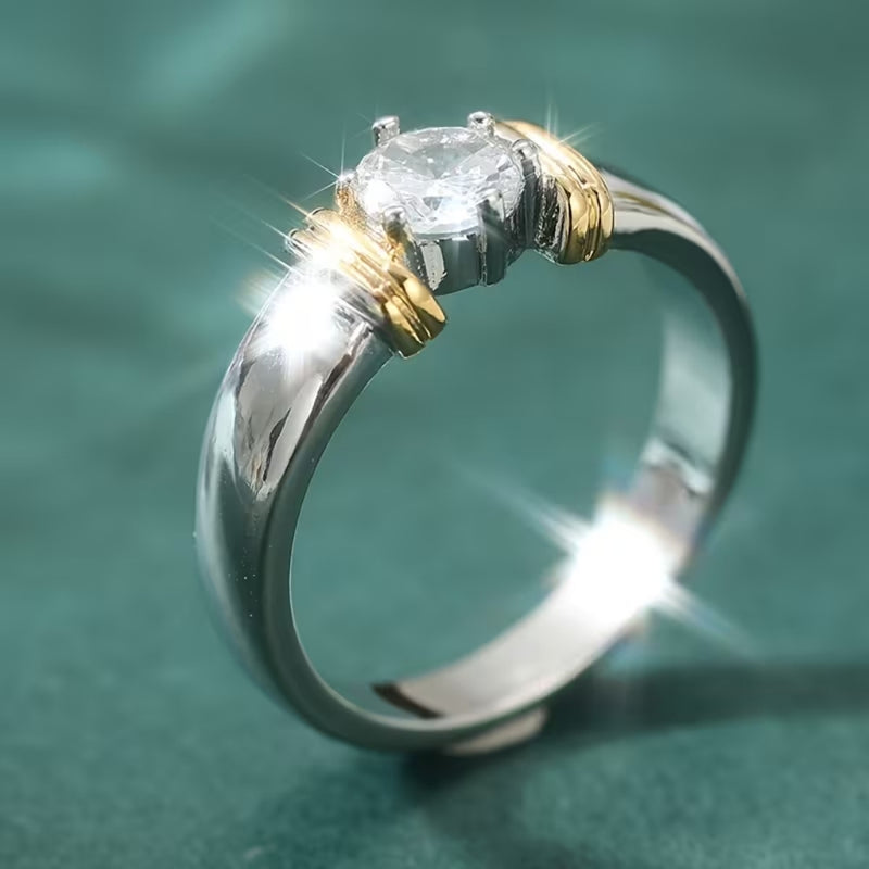 Classic Two-Tone Solitaire Ring