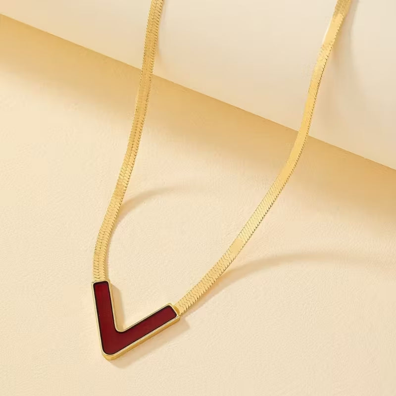 Modern V Gold Necklace