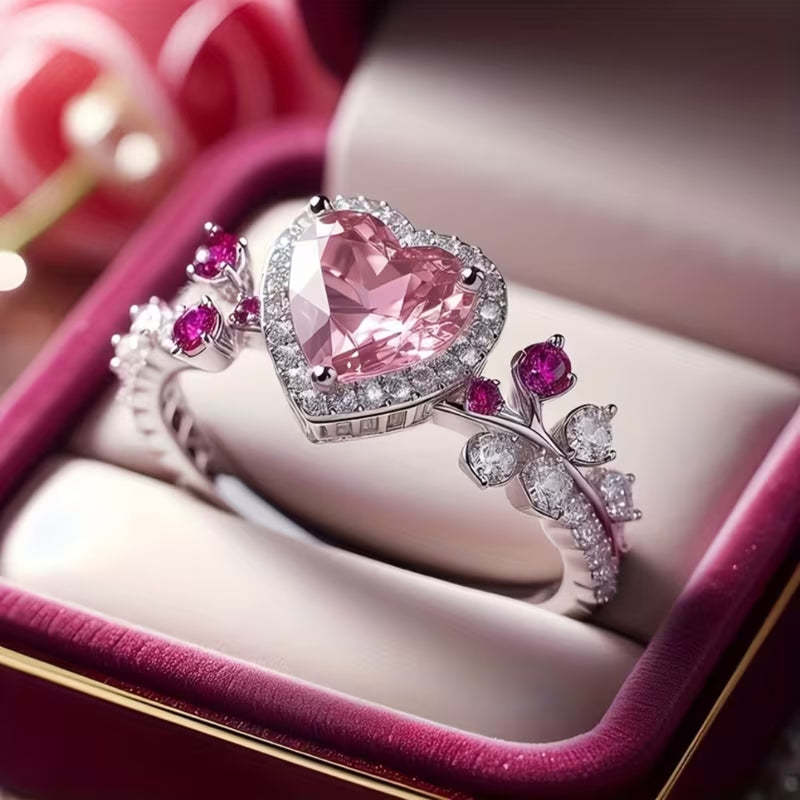 Blush Heart Halo Ring