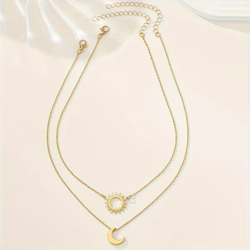 Sun & Moon Layered Necklace