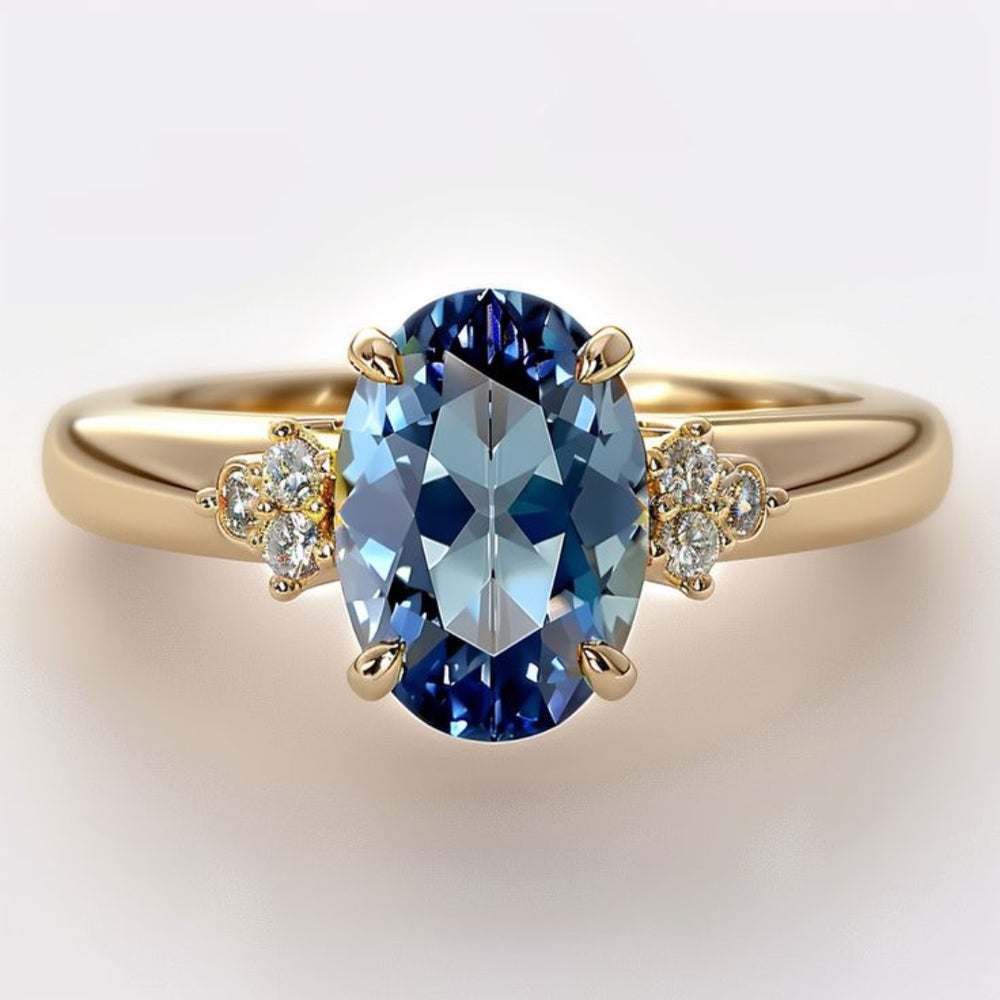 Oval Sapphire Solitaire Ring