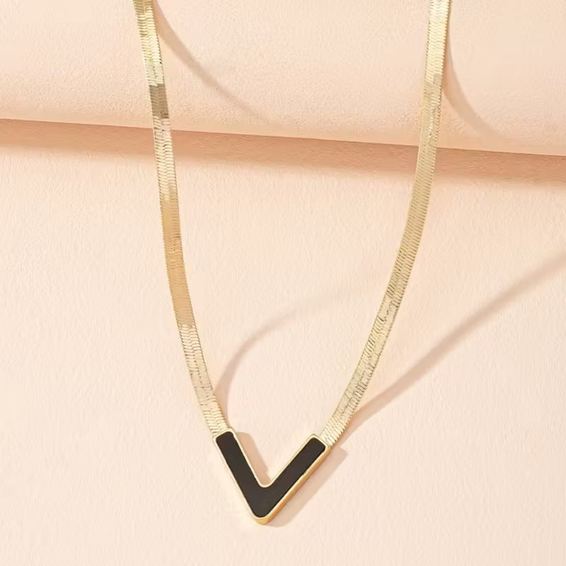 Modern V Gold Necklace