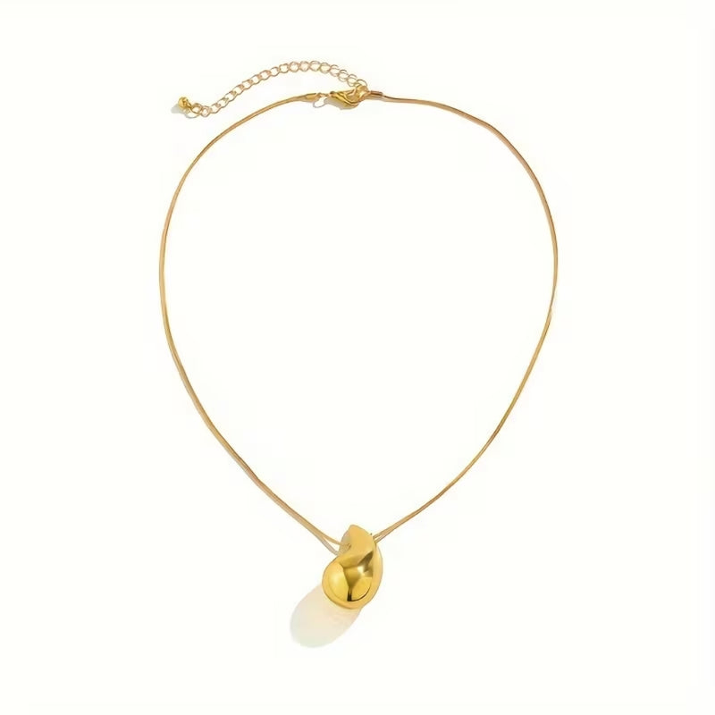 Golden Teardrop Pendant Necklace