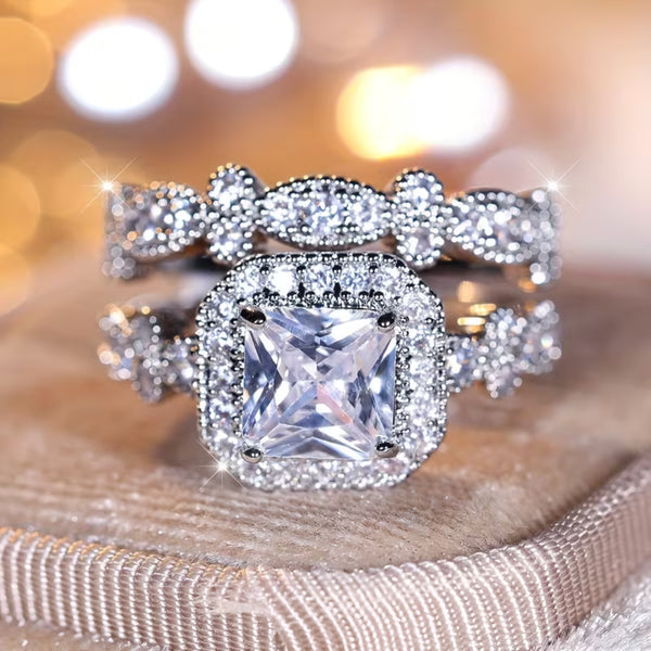 Vintage Crown Halo Ring