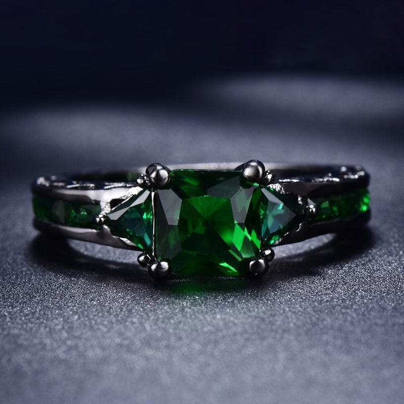 Emerald Three-Stone Vintage Ring