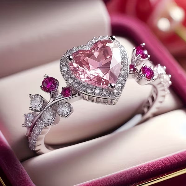Blush Heart Halo Ring