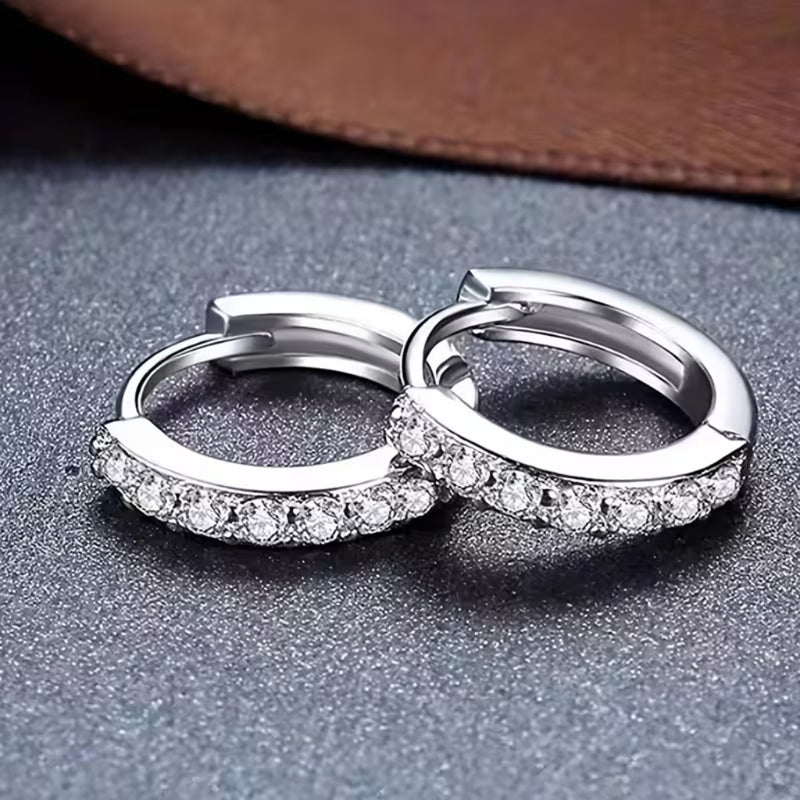 Pavé Huggie Hoop Earrings