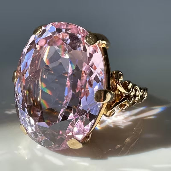 Blush Empress Oval Crystal Ring