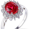 Ruby Halo Ring - White Gold