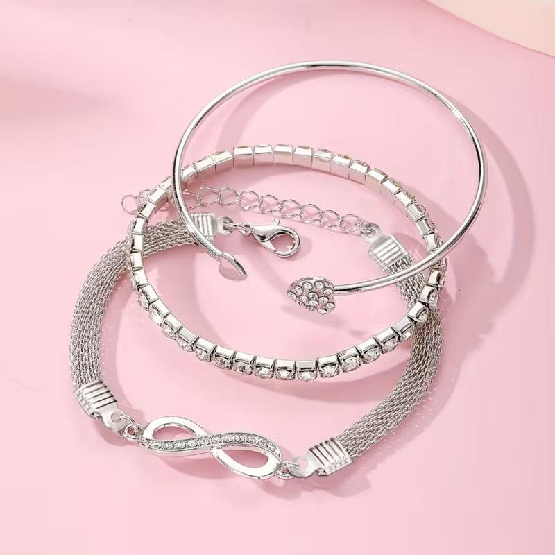 Infinity Sparkle Bracelet Set