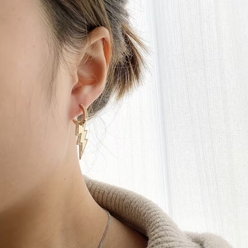 Lightning Bolt Huggie Earrings